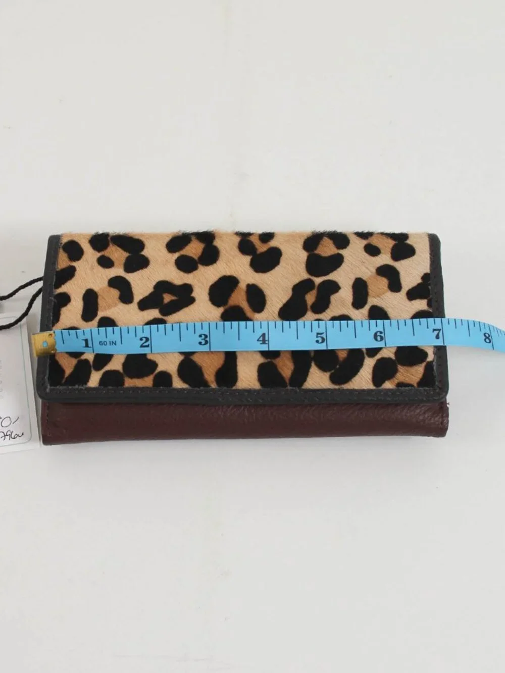 NWT Soruka Recycled Leather Leopard Print Wallet Colorful Clutch